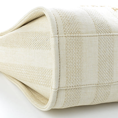 Chanel Straw Raffia Calfskin Striped Small Deauville Tote Beige 8 of 11