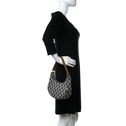 Celine Canvas Calfskin Ava Triomphe Shoulder Bag Blue 2 of 11