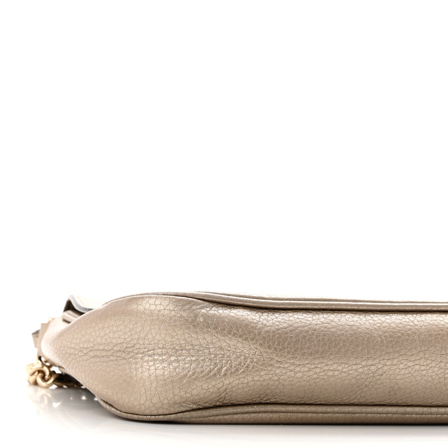 Gucci Metallic Cellarius Calfskin Medium Soho Flap Crossbody New Golden Beige 9 of 11