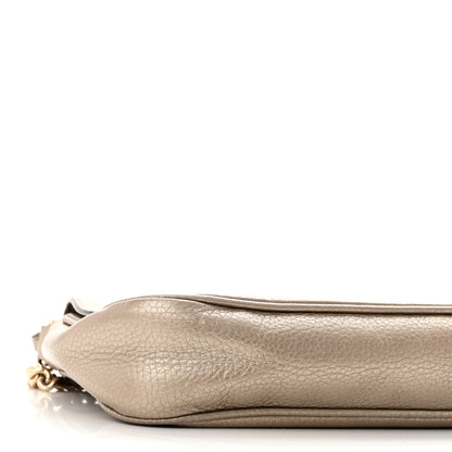 Gucci Metallic Cellarius Calfskin Medium Soho Flap Crossbody New Golden Beige 9 of 11