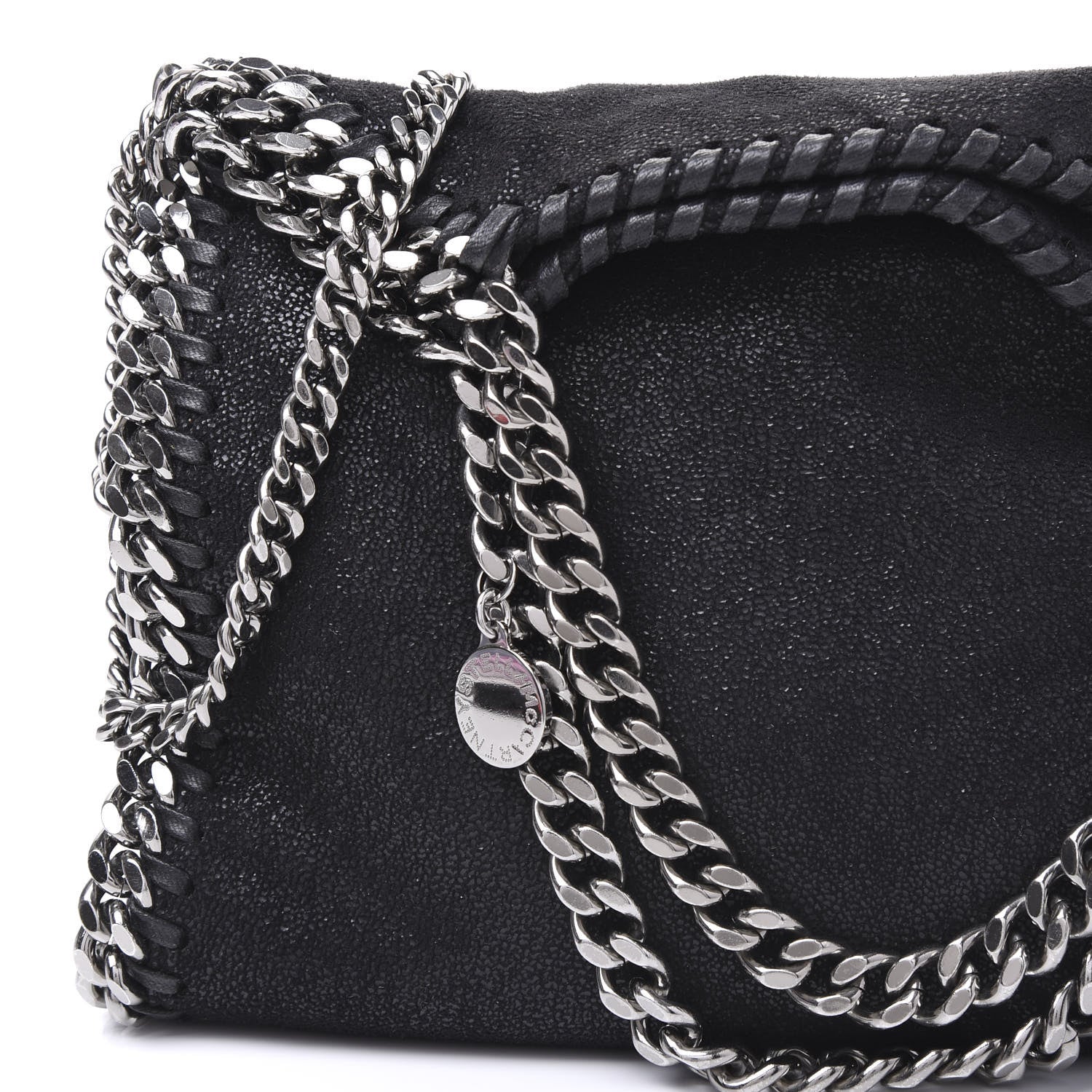 Stella McCartney Shaggy Deer Mini Falabella Fold Over Tote Black 9 of 9