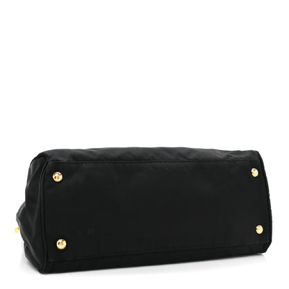 Prada Tessuto Nylon Saffiano Shopping Tote Black 4 of 13