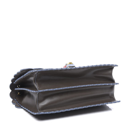 Fendi Vitello Liberty Scalloped Studded Kan I Shoulder Bag Carbone 3 of 11