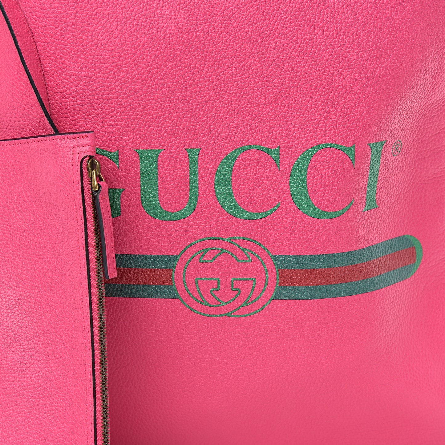Grained Calfskin Logo Drawstring Backpack Box Pink Green Black