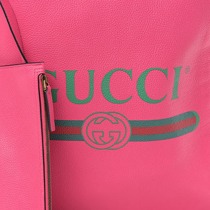 Gucci Grained Calfskin Logo Drawstring Backpack Box Pink Green Black 10 of 10