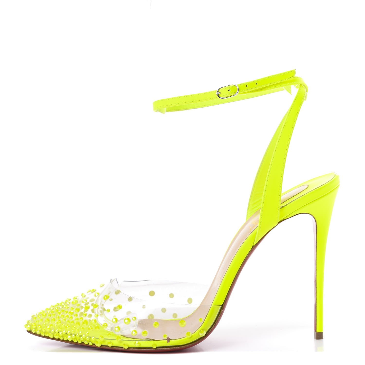 Christian Louboutin PVC Fluo Mat Spikaqueen 100 Pumps 39.5 Version Yellow Fluo 1 of 13