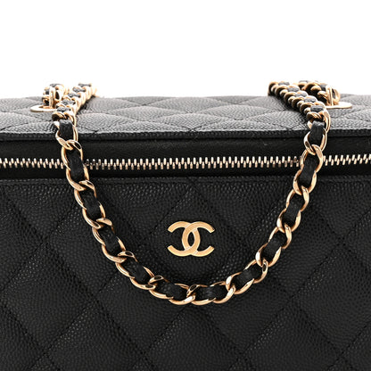 Chanel Caviar Quilted Small Vanity Case With Chain Black 8 of 10