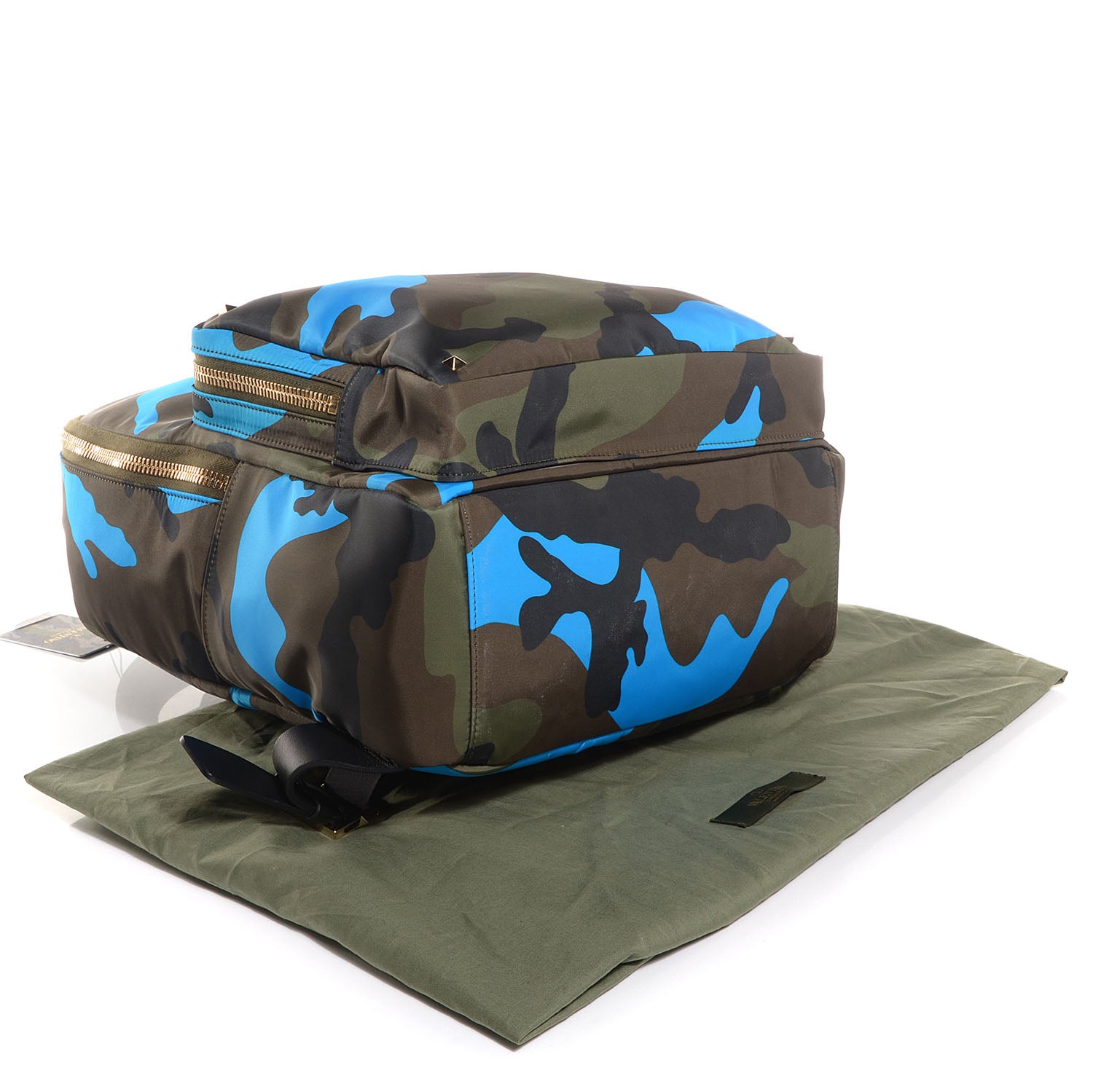 Valentino Garavani Nylon Camouflage Backpack Green Blue Fluo 4 of 7