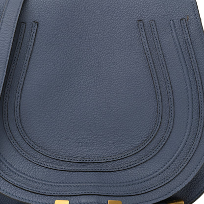 Chloe Grained Calfskin Medium Marcie Saddle Bag Graphite Navy 8 of 11