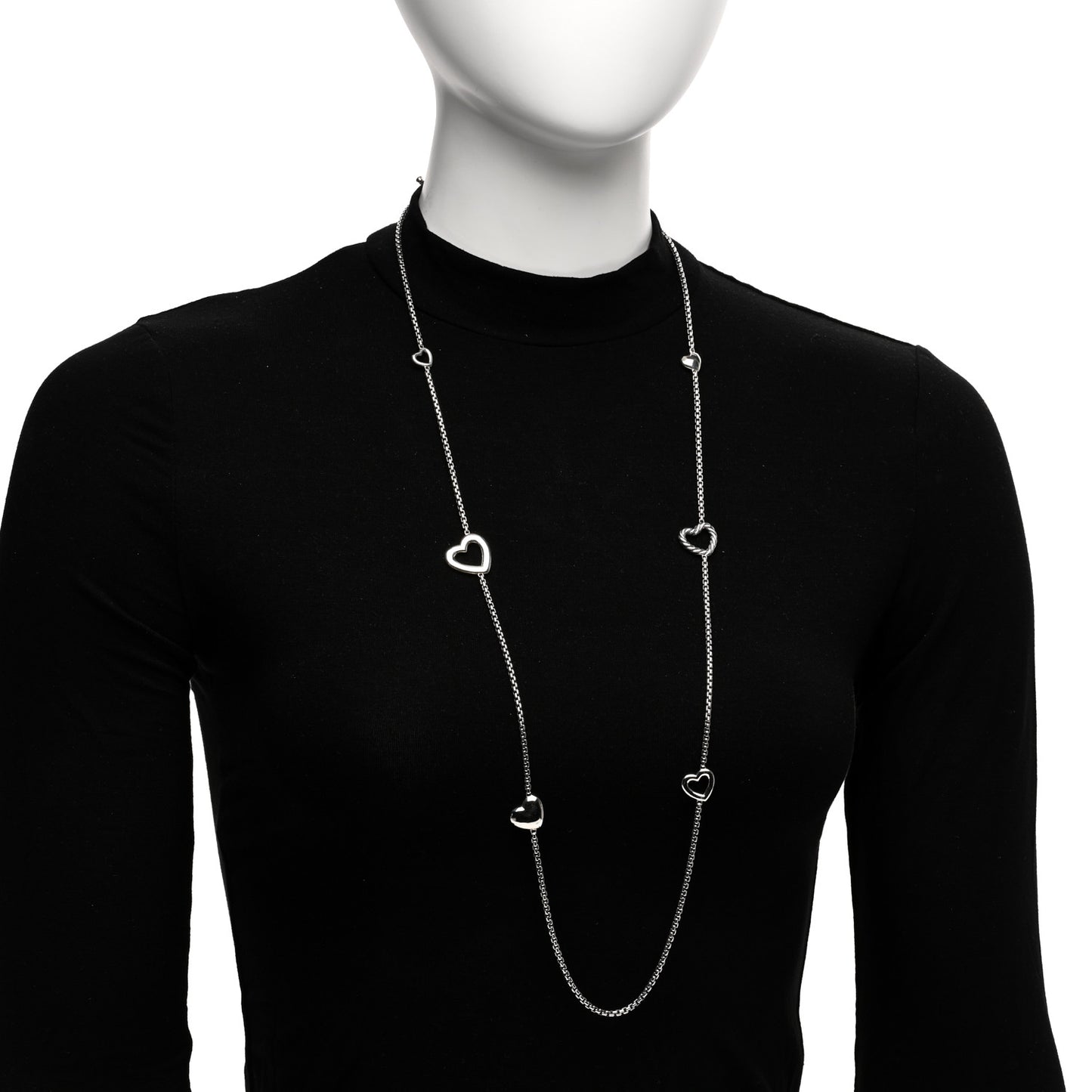 DAVID YURMAN Sterling Silver Cable Heart Chain Necklace