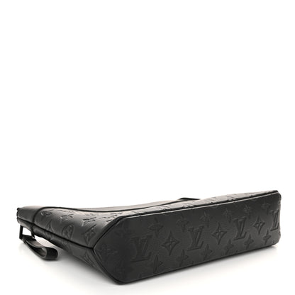 Louis Vuitton Shadow Calfskin Monogram Pochette Voyage Souple Black 4 of 10