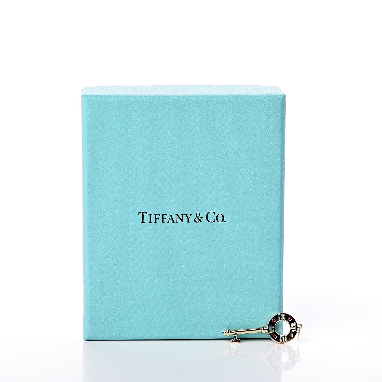 Tiffany 18K Yellow Gold Ruby Atlas Pierced Key Pendant 4 of 4