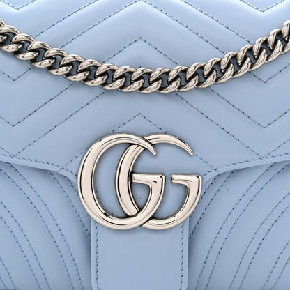 Gucci Calfskin Matelasse Small GG Marmont Shoulder Bag Porcelain Light Blue 8 of 10