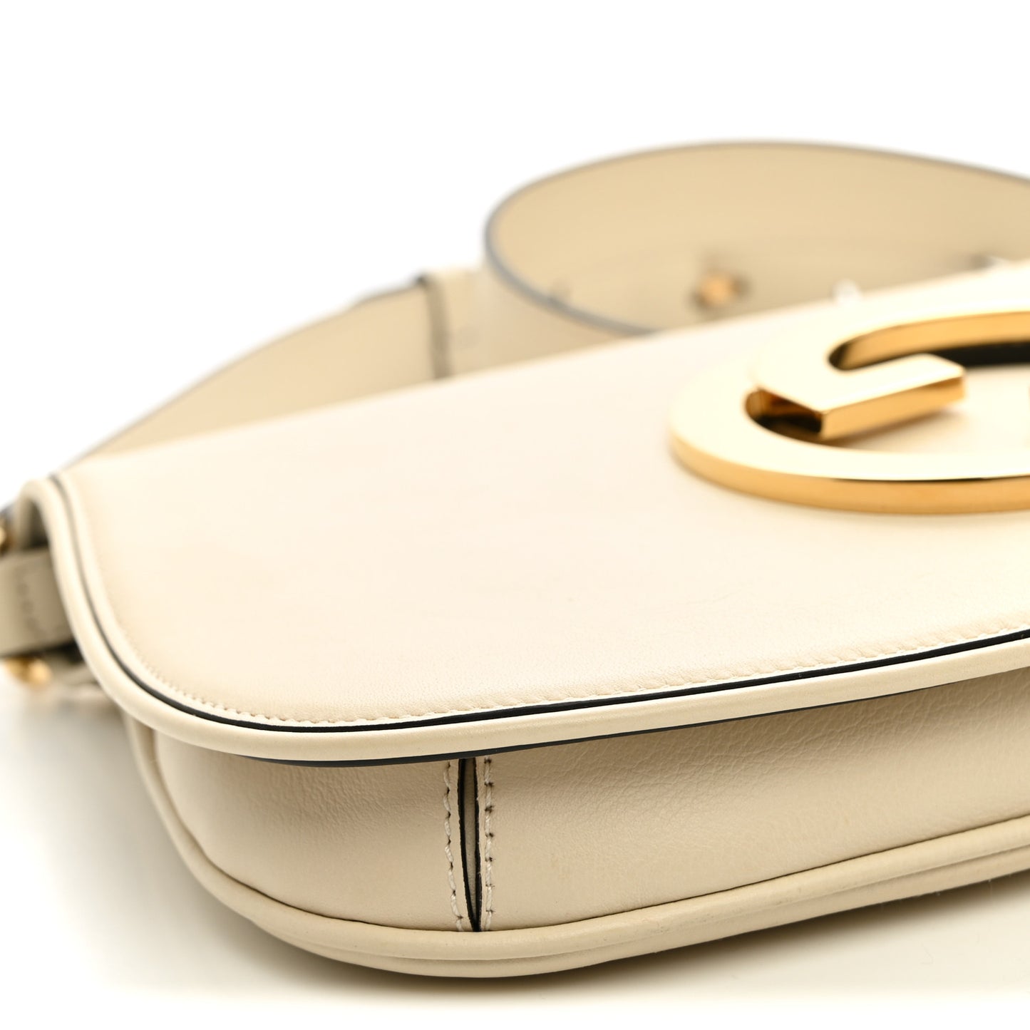 Roxy Calfskin Blondie Chain Shoulder Flap Bag Mystic White