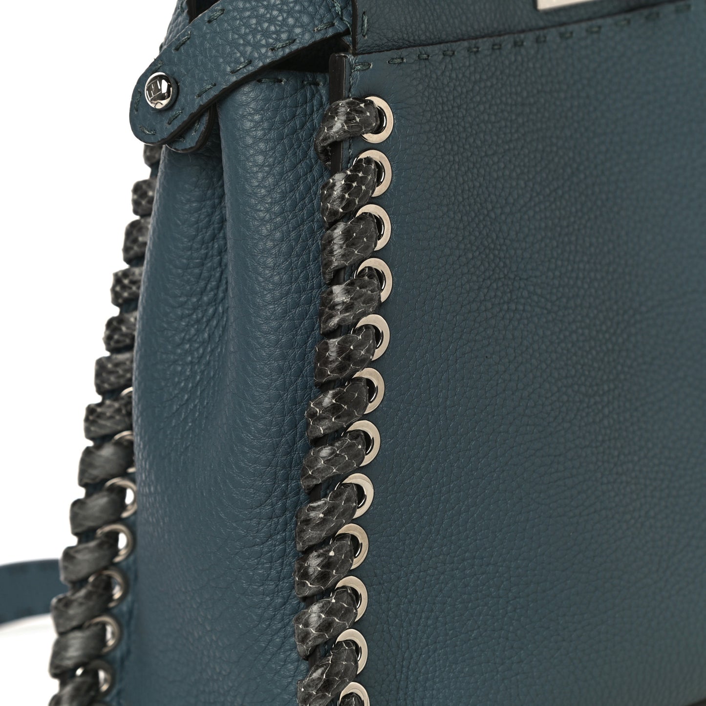 Cuoio Romano Selleria Elaphe Lace Up Medium Peekaboo Iconic Satchel Tempesta