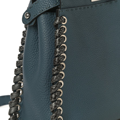 Fendi Cuoio Romano Selleria Elaphe Lace Up Medium Peekaboo Iconic Satchel Tempesta 12 of 16