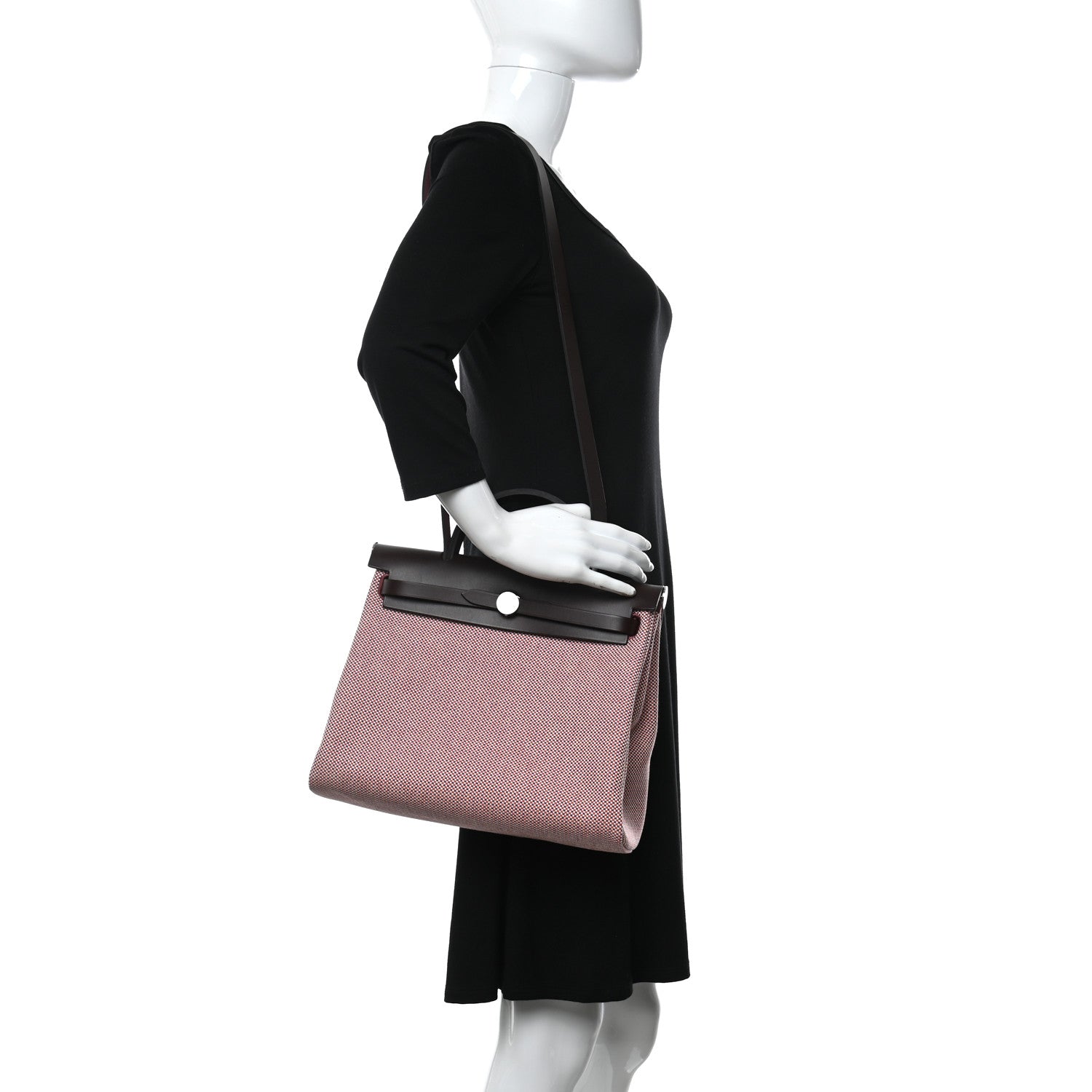 Hermes Criss Viking Vache Hunter Herbag Zip Retourne 31 PM Ecru Brique Anemone Rouge Sellier 3 of 12