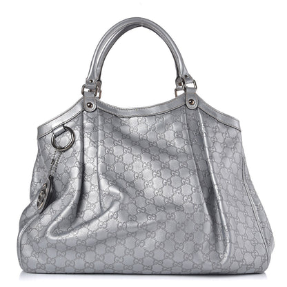 Gucci Guccissima Large Sukey Tote Silver 1 of 11