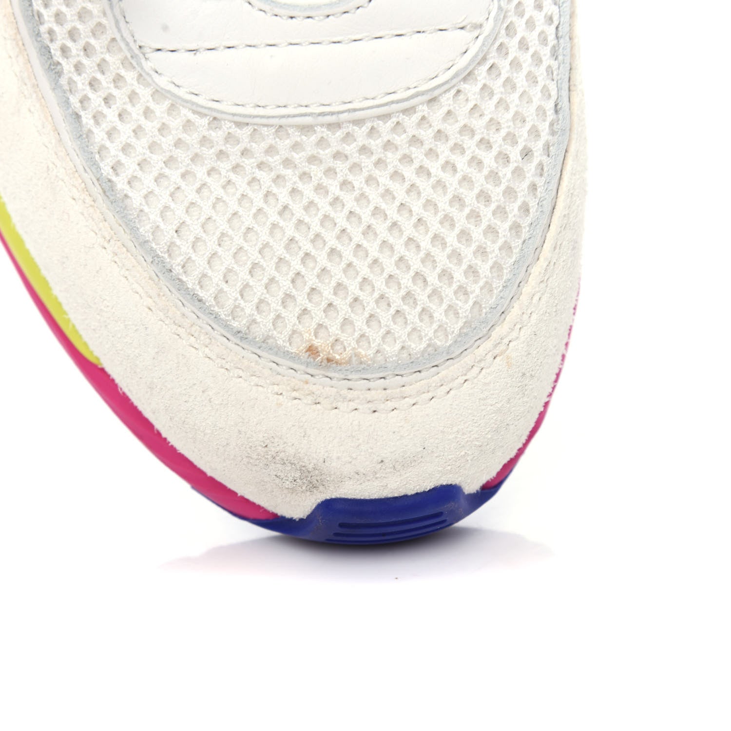 Chanel Suede Calfskin CC Sneakers 37 White Pink Green 12 of 12