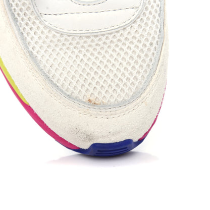 Chanel Suede Calfskin CC Sneakers 37 White Pink Green 12 of 12