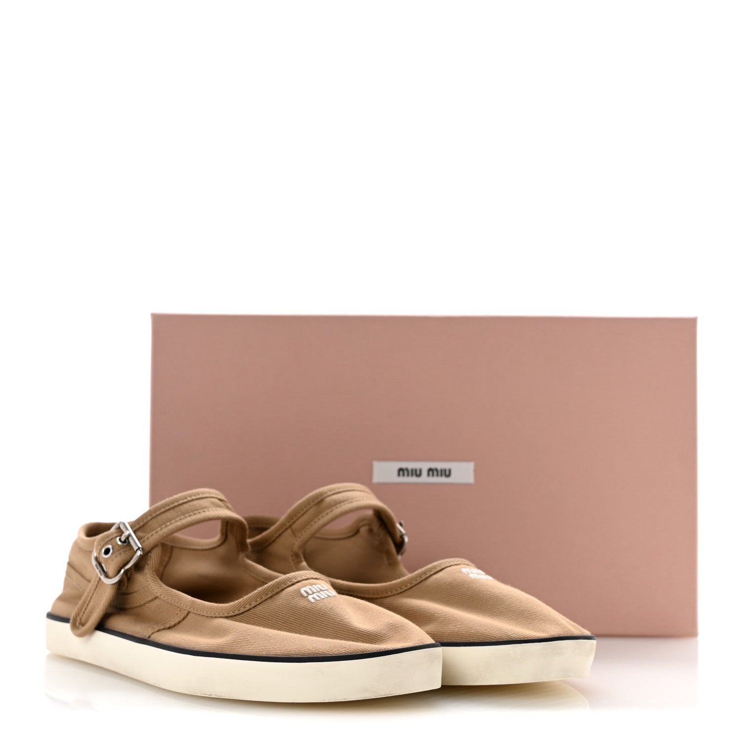 Miu Miu Canvas Mary Jane Ballerina Flats 37 Malto 9 of 9