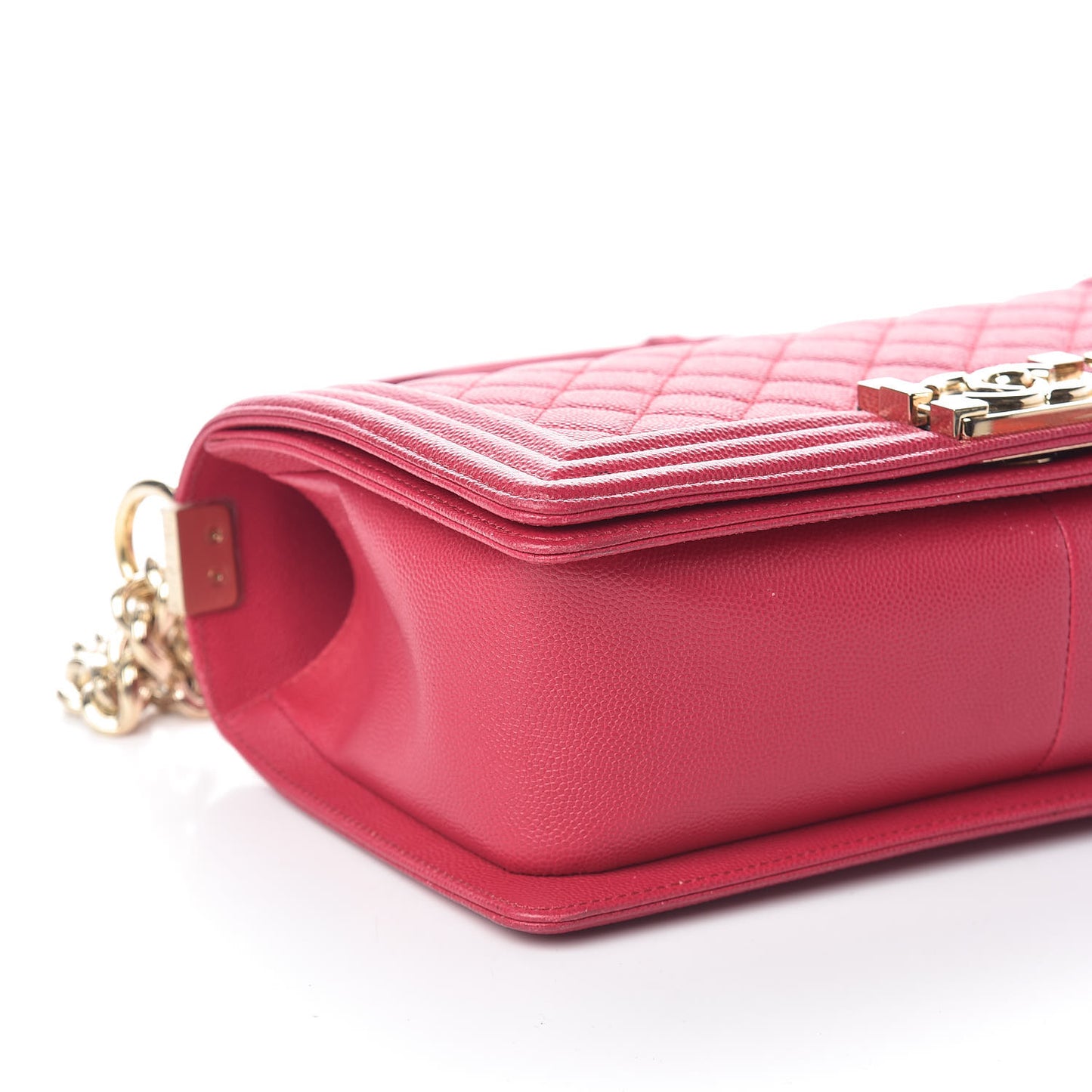 Caviar Quilted Medium Boy Flap Dark Pink