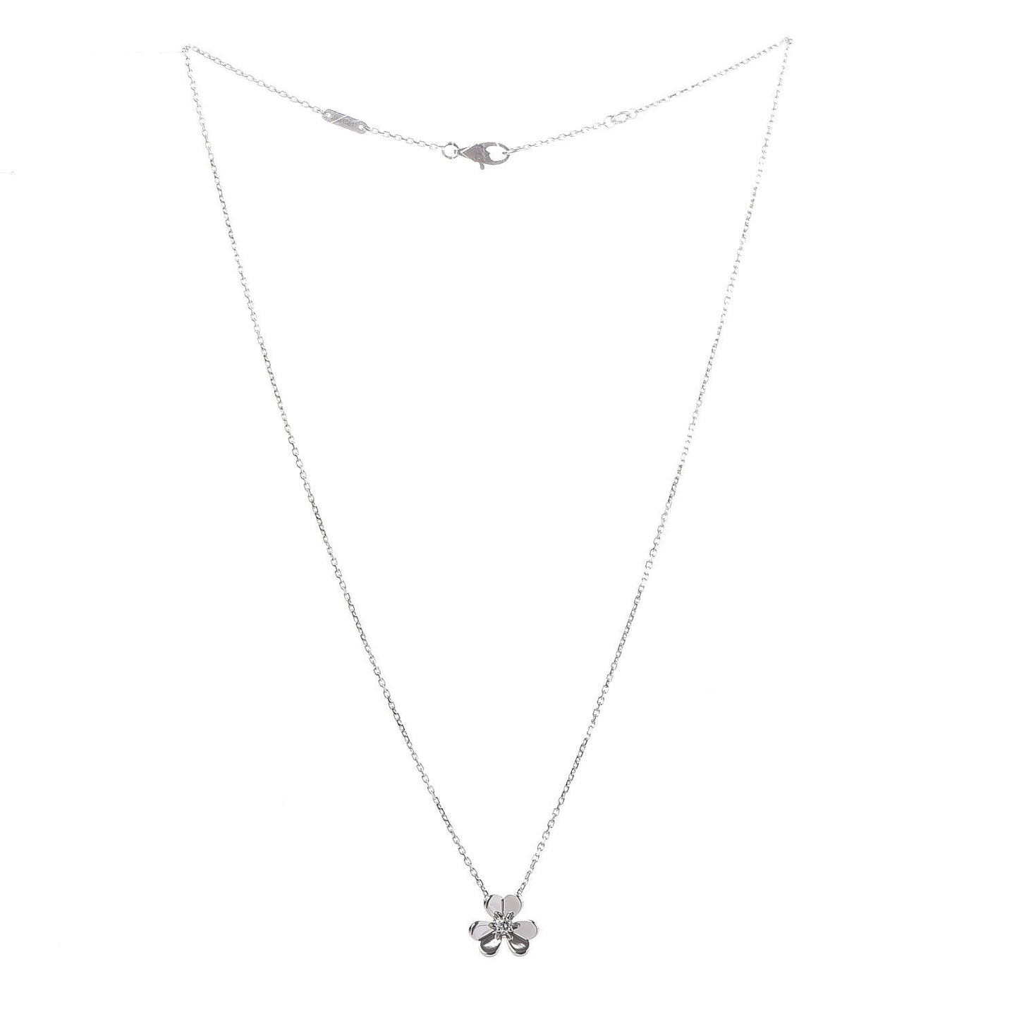 18K White Gold Diamond Mini Frivole Pendant Necklace