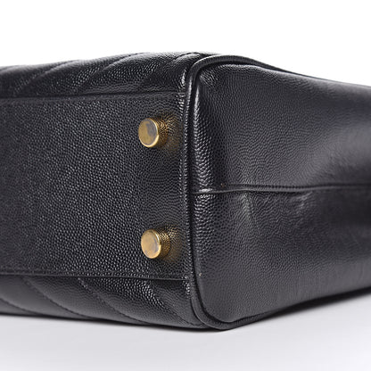 Saint Laurent Grain De Poudre Matelasse Chevron Monogram Shopping Bag Black 10 of 11