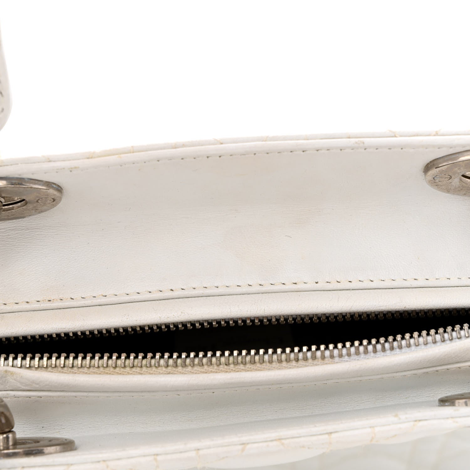 Christian Dior Lambskin Cannage Large Lady Dior White 13 of 14