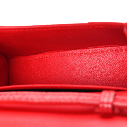 Balenciaga Shiny Calfskin Tonal B Crocodile Embossed Hourglass Top Handle Bag Mini Bright Red 5 of 11
