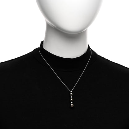 Mikimoto 18K White Gold Diamond South Sea Pearl Three Pearl Drop Necklace 2 of 4