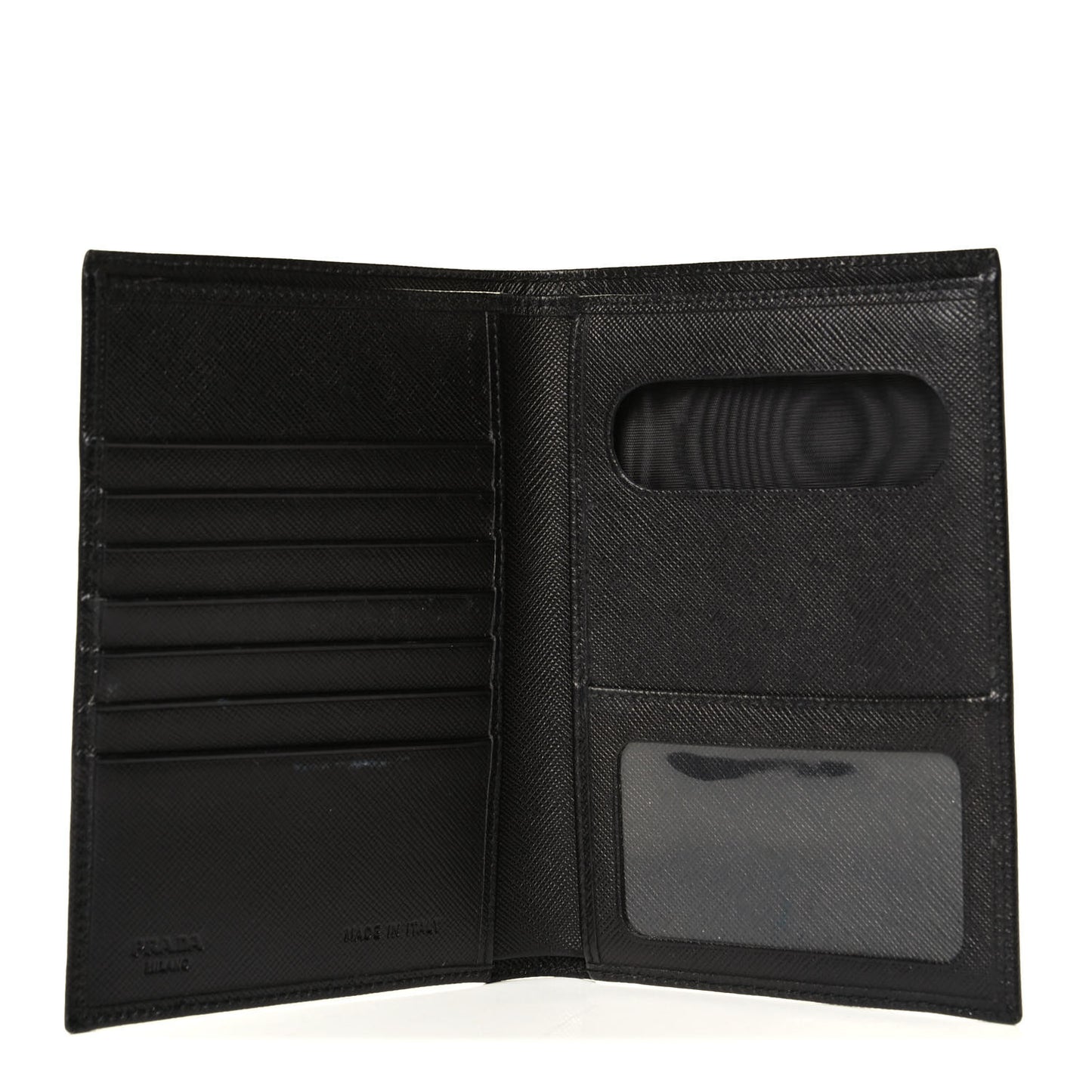 Saffiano Flap Passport Holder Black