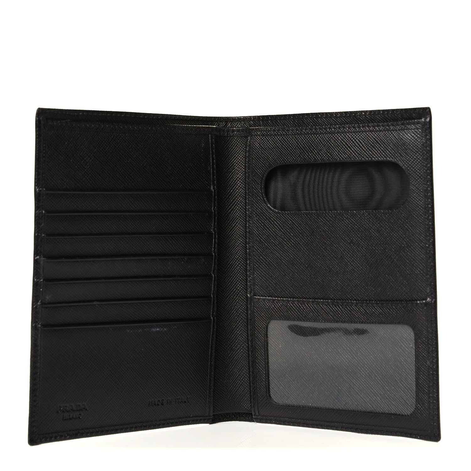 Prada Saffiano Flap Passport Holder Black 4 of 6