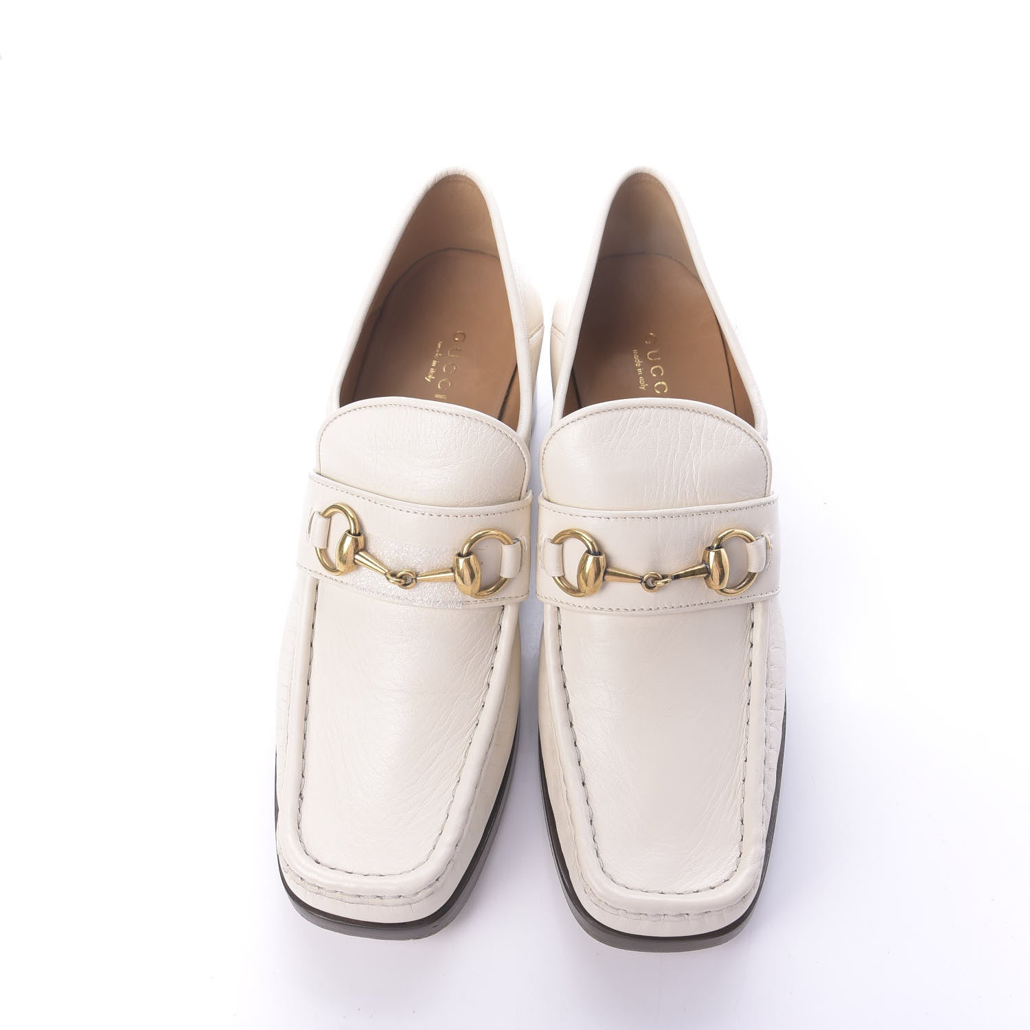 Gucci Malaga Kid Horsebit Loafer Pumps 39.5 White 5 of 15