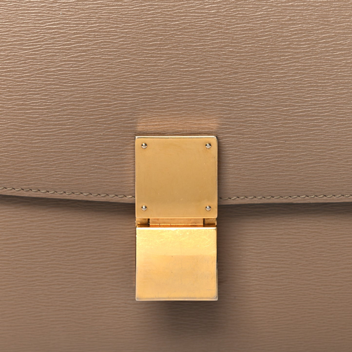 Liege Calfskin Medium Classic Box Flap Bag Taupe