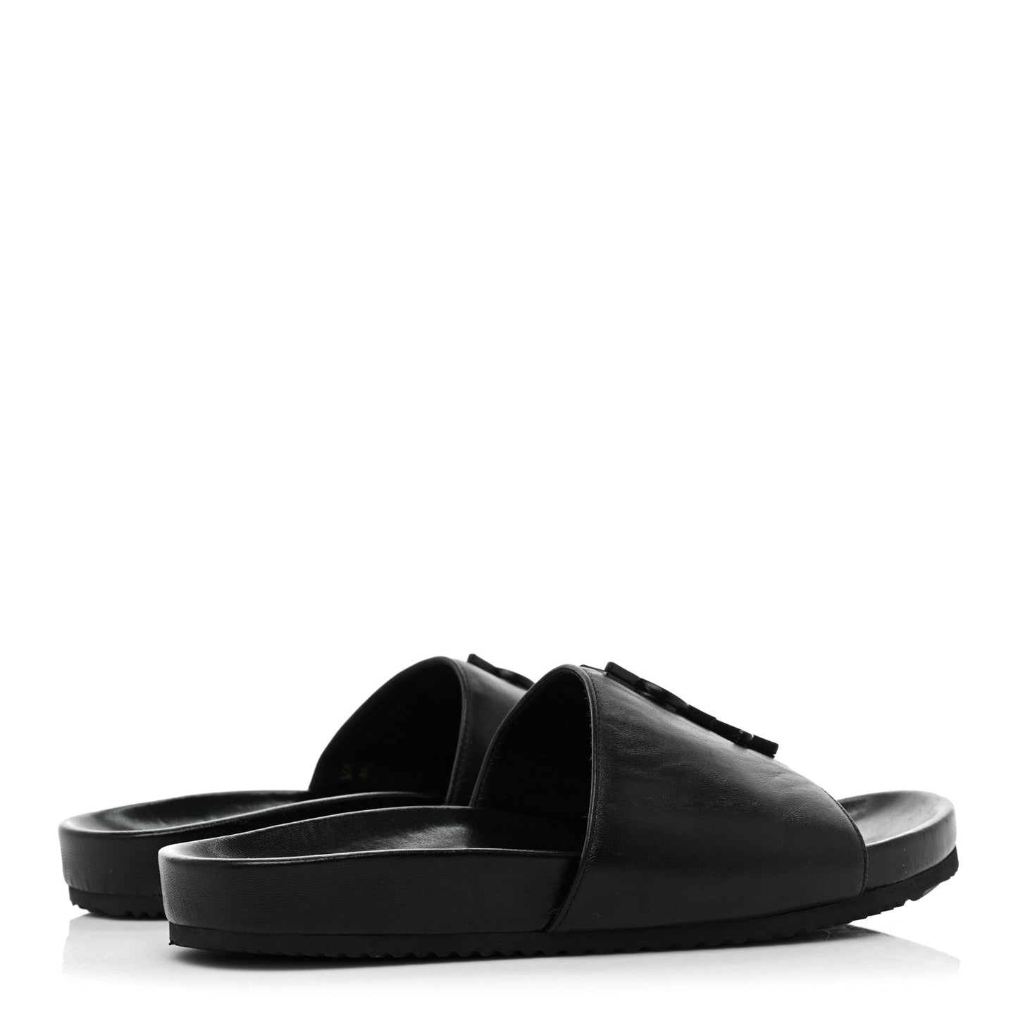 Calfskin Monogram Jimmy Joan Slide Sandals 37 Black