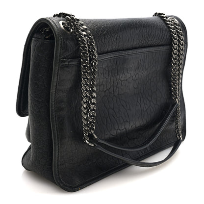 Saint Laurent Grained Lambskin Monogram Large Niki Chain Satchel Black 3 of 9