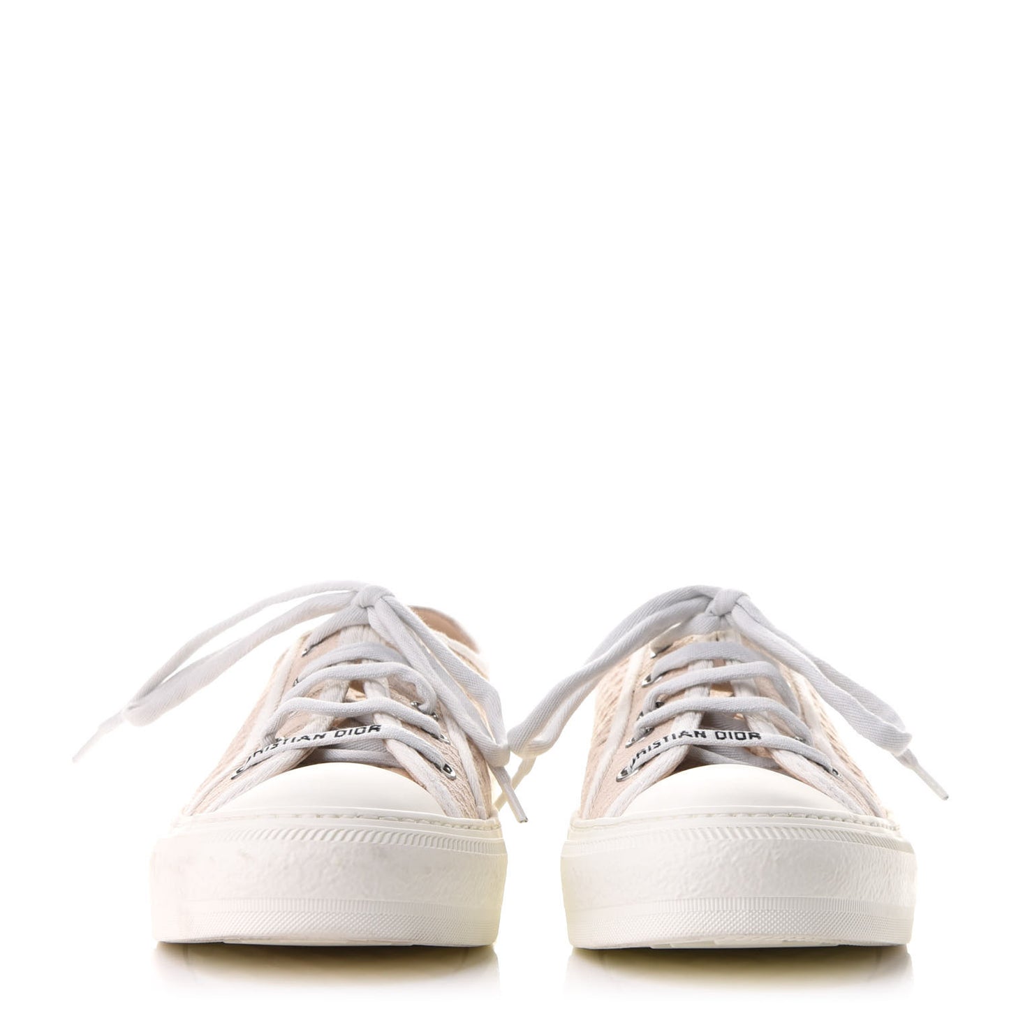 Resille Embroidered Walk'N'Dior Low Top Sneakers 37 Beige