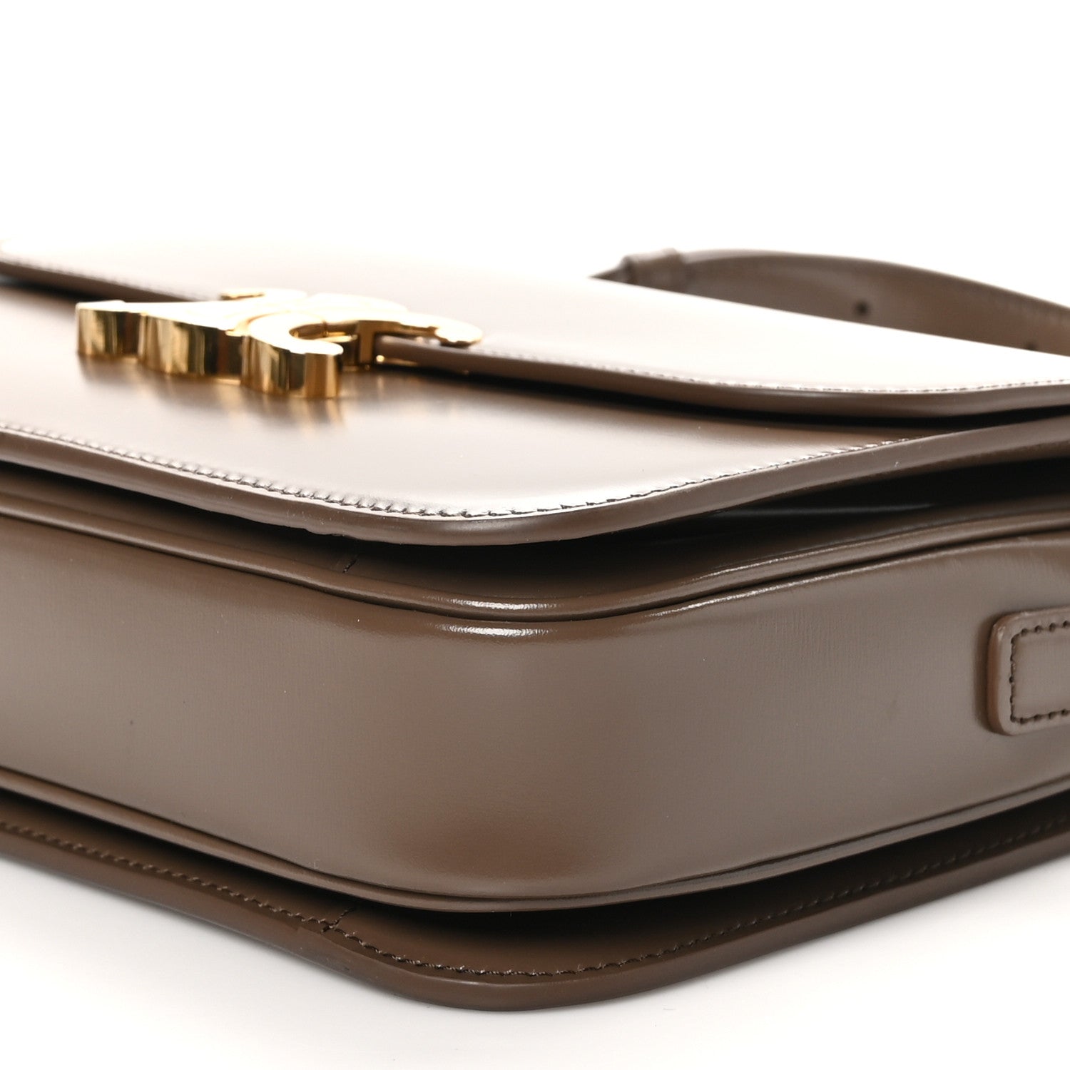 Celine Shiny Calfskin Medium Triomphe Camel 10 of 11