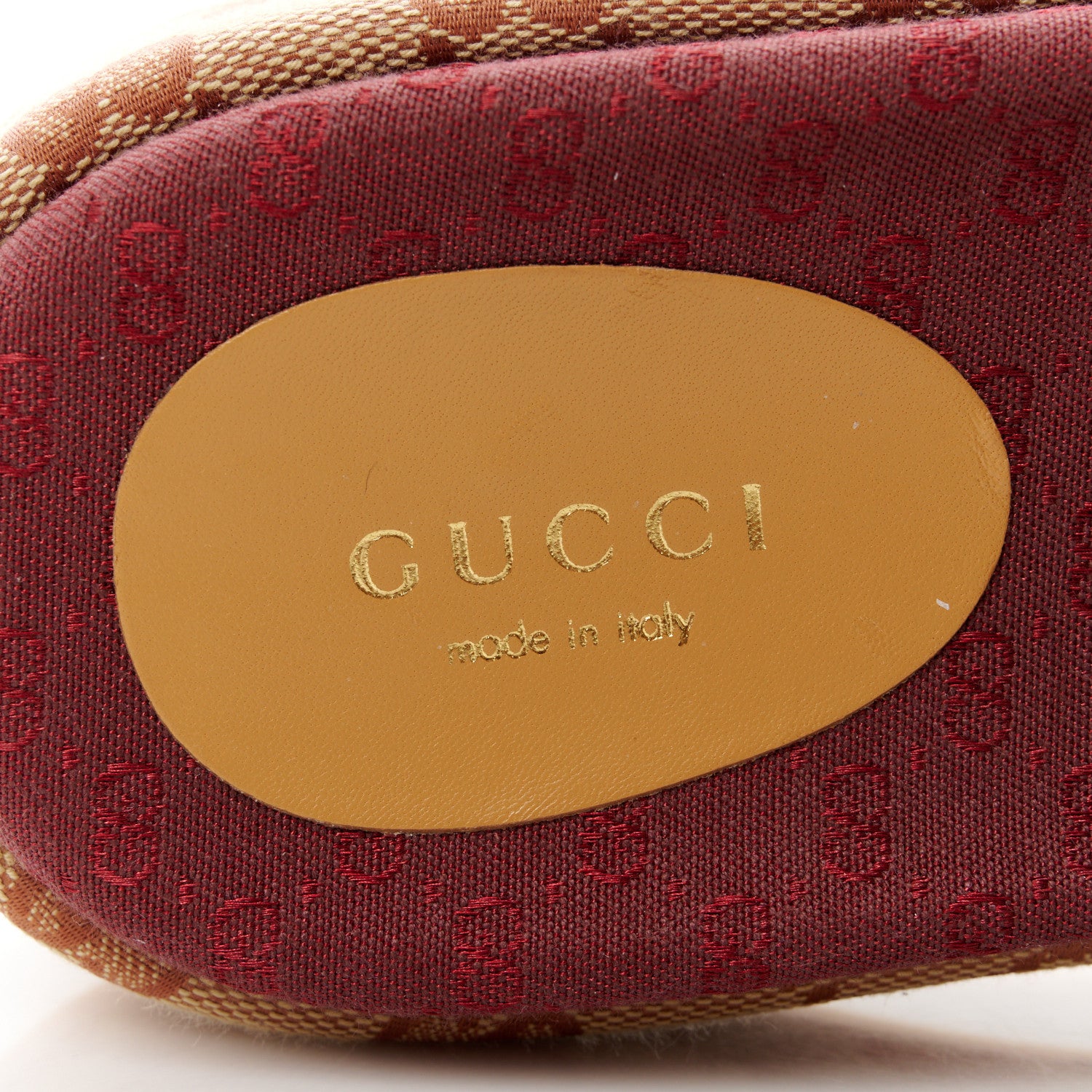 Gucci Canvas GG Monogram Angelina Platform Slide Sandals 36 Beige Ruggine 9 of 10