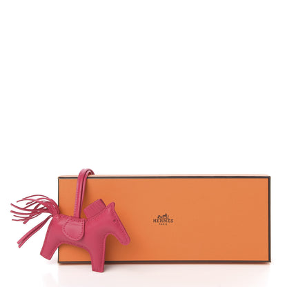 Hermes Milo Lambskin Grigri Rodeo Horse Bag Charm PM Rose Mexico 5 of 5