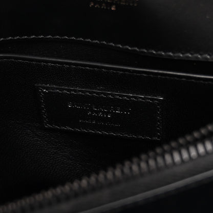 Saint Laurent SAINT LAURENT Calfskin Y Quilted Monogram Monochrome Small Loulou Chain Satchel Black 6 of 9