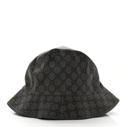 Gucci GG Supreme Monogram Textured Dollar Calfskin GG Blackie Fedora Hat L Grey Black Graphite 6 of 9