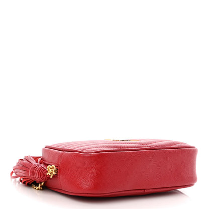 Saint Laurent Grain De Poudre Matelasse Monogram Mini Lou Camera Bag Eros Red 4 of 10