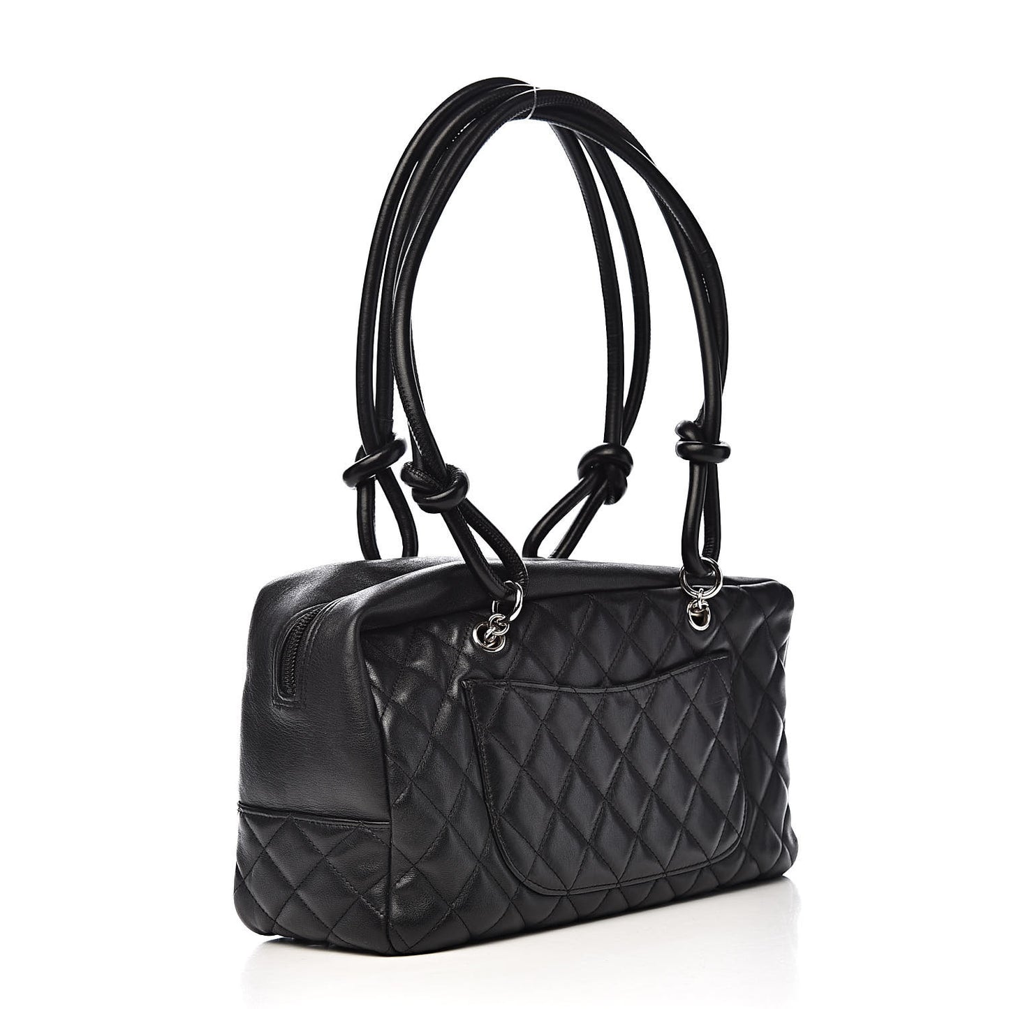 Calfskin Quilted Large Cambon Bowler Black
