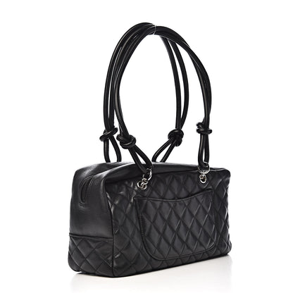 Chanel Calfskin Quilted Large Cambon Bowler Black 3 of 12
