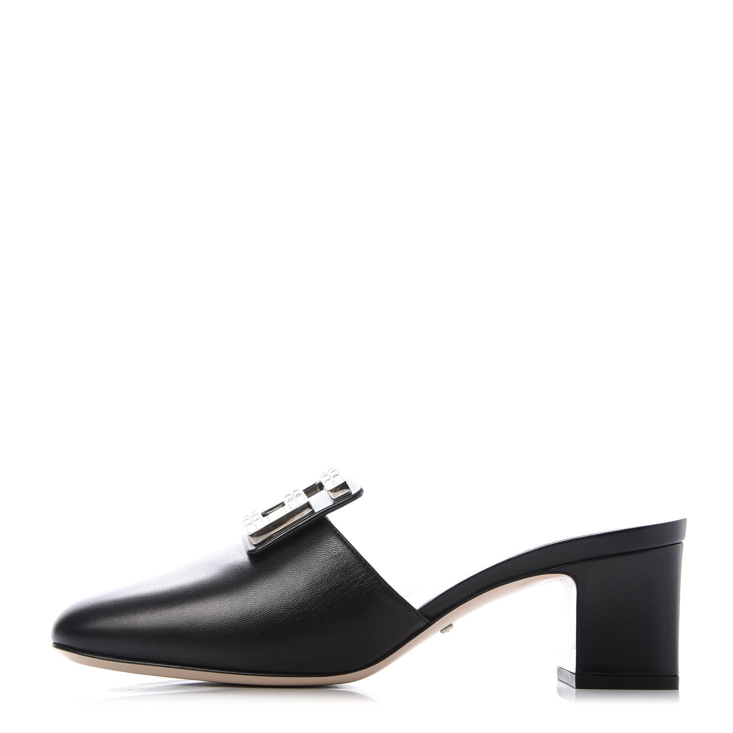 Gucci Malaga Kid Crystal Square G Madelyn Mules 38.5 Black 1 of 10