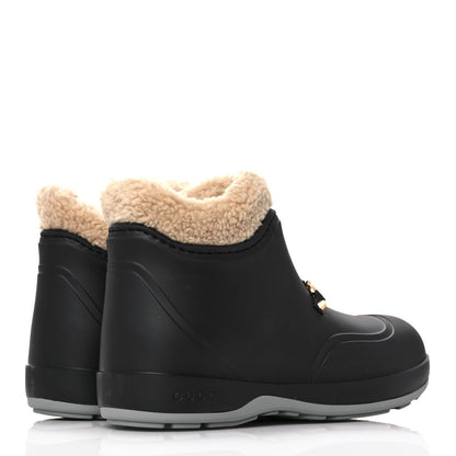 Gucci Rubber Wool Womens Crossy Ankle Boots 37 Black Butterscotch 4 of 9