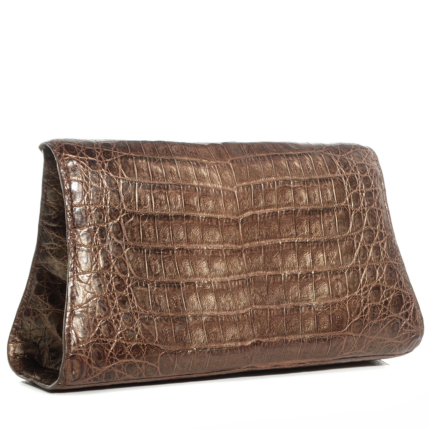 Nancy Gonzalez Crocodile Envelope Clutch Bronze 3 of 8