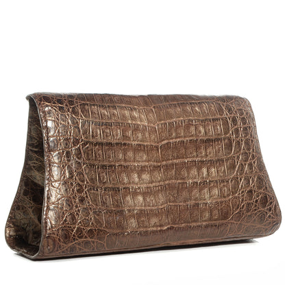 Nancy Gonzalez Crocodile Envelope Clutch Bronze 3 of 8